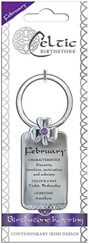 Birthstone Keyring with Garnet Gemstone (February)