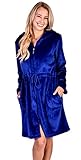 Women's Patricia Bathrobe Micro Fleece Plush Nightgown with Front Zipper