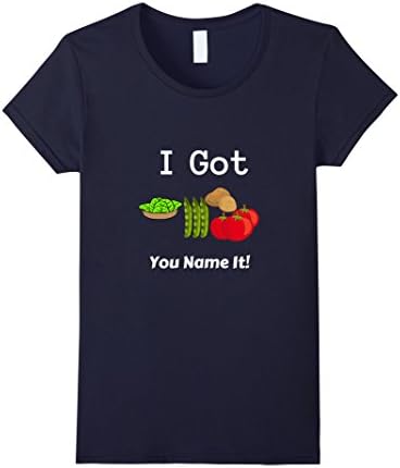 Womens I Got Greens Beans Potatoes Tomatoes Funny T Shirt Medium Navy
