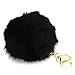 Miraclekoo Cute Rabbit Fur Ball Key Chain Black Pom Pom KeyChain Fluffy Keychain with Plush for Car Keys,Purse,Handbag Bag Decoration