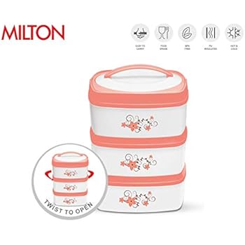 Milton Travel Mate. Stackable 3-Pc Set Insulated Thermal Easy-to-Carry Hot Pot/Casseroles/Serving Bowls with Stainless Steel Inner (Orange)