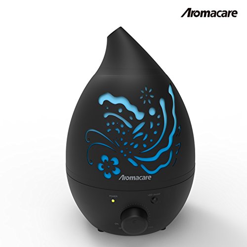 Aromacare Ultrasonic Cool Mist Humidifier, Essential Oil Diffuser Humidifier 1.3L/0.35Gallons Waterless Automatic Shut-off and Night Light Function For Home Office Baby