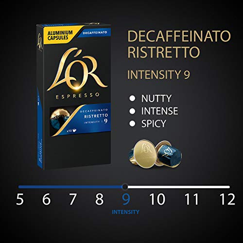 L'OR DECAF Espresso Capsules, 50 Count DECAF Ristretto, SingleServe