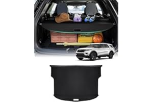 Powerty Cargo Cover for Ford Explorer 2020-2025(2nd Row Captain Chairs) Trunk Cover Trunk Security Cover for Explorer Accessories Retractable Black (Not for 2nd Row Bench Seats