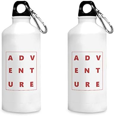 Motivate Box India Aluminum Adventure Quote Printed Sipper Bottles, 750 Ml, White, 2 Piece