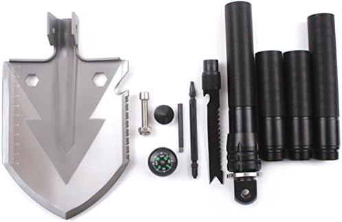 Military Folding Shovel Kit Detachable Folding Shovel trowel for Emergency Survival Outdoor Camping Fishing Hiking Snow Shovel Portable Tool Bag