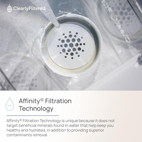 Clearly Filtered Filtered Water Pitcher - 80 Fl Oz, NSF Certified - Targets 365+ Contaminants - Fluoride, PFAS, Lead, Chlorine, Microplastics - BPA/BPS Free - 10 Cup Filter (Pitcher Includes 1 Filter)