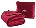 BlueHills Premium Soft Travel Blanket Pillow Airplane Blanket Packed in Soft Bag Pillowcase with Hand Luggage Belt and Backpack Clip, Compact Pack Large Blanket for Any Travel (Red T001)