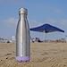 Thermo Tank Insulated Stainless Steel Water Bottle - Ice Cold 36 Hours! Vacuum + Copper Technology - 17 Ounce (Lavender + Steel, 17oz)