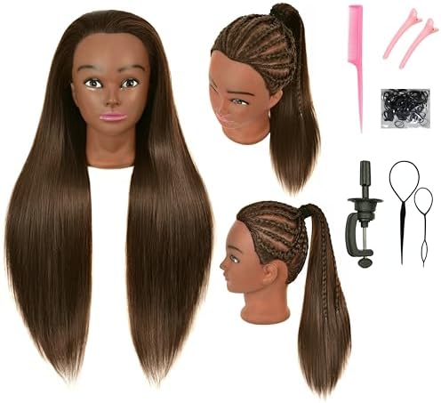 RYHAIR 30 Inch 20% Real Human Hair Mannequin Head Cosmetology