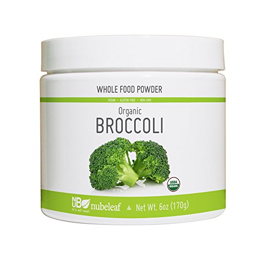 Nubeleaf Broccoli Powder - Non-GMO, Gluten-Free, Raw, Organic, Vegan Source of Essential Vitamins & Minerals - Single-Ingredient Nutrient Rich Superfood for Cooking, Baking, Smoothies (6oz)