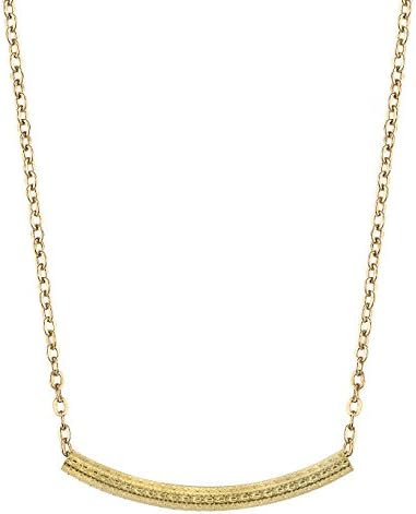 London Manori 14K Gold Filled Thick Beehive Bar Necklace with 14K Gold Filled Chain