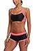 CharmLeaks Women's Two Piece Swimsuit Sport Bra Swimwear Workout Bikini Set