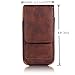 Esing Universal Phone Faux Leather Holster with Card Slot Rotation Belt Clip (6.3 Brown)