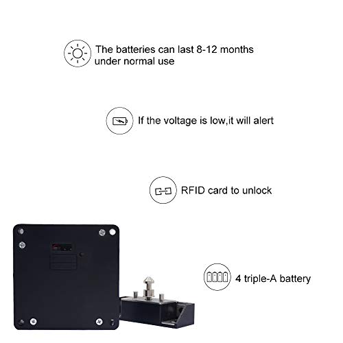Gexmil Electronic Cabinet RFID Lock Kit Set, Hidden DIY Lock for Wooden Cabinet Drawer Locker, RFID Card/Tag Entry