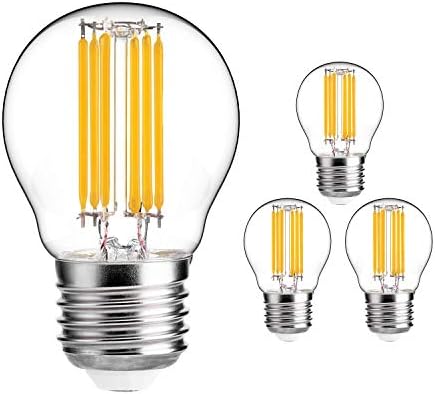 HzSane G45 6W Antique Edison Style LED Filament Light Bulb, 2700K Warm White, 600LM, E27 Base Lamp, 60W Incandescent Equivalent, Dimmable, 4-Pack