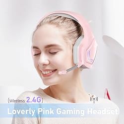 Bocodow Pink Gaming Headphones with Mic, Newest