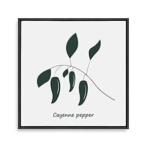 Framed Canvas Wall Art for Living Room, Bedroom Nordic Style Plants Theme Canvas Prints for Home Decoration Ready to Hang - 16x16 inches