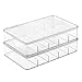 mDesign Plastic Divided Stackable Hair, Makeup & Jewelry Organizer Box with Hinge Lid for Bathroom Vanity Countertop - 5 Sections - Stores Hair Clips, Barrettes, Accessories - Ligne Collection - Clear