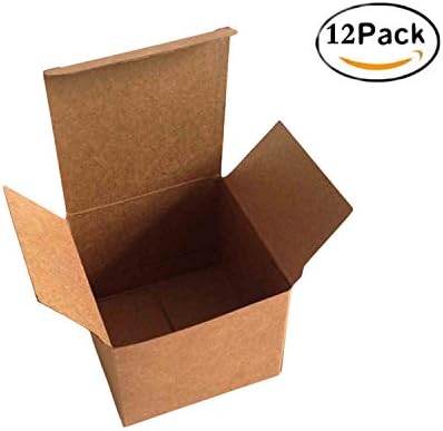 Gift Box 12 Pack 5x 5 x 4 Inches Brown Cardboard Kraft Boxes for Gift,Crafting ,Cupcake by Homfoo