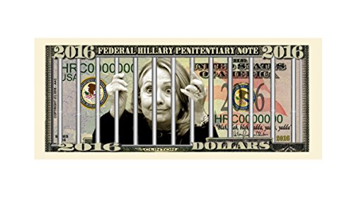 Set of 5 - Hillary For Prison 2016 Dollar Bill Highly Collectible Novelty - Funny for Democrats or Republicans - Give the Gift of Laughter- Funniest Political Gift of 2016