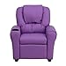 Flash Furniture Contemporary Lavender Vinyl Kids Recliner with Cup Holder and Headrest