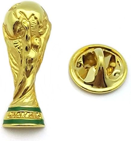FIFA 2018 World Cup Russia Trophy Pin Badge (Golden Color, 25mm) With Authentic Hologram Sticker
