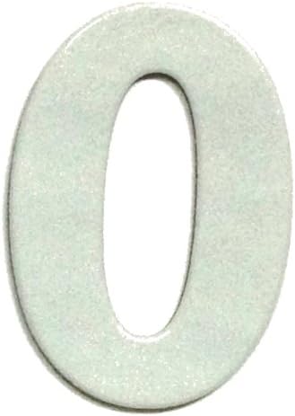 Bold White Reflective Mailbox or House Number - 0 - Size 6" - (select size (2",3",4",5" or 6") and digit (0-9) in dropdown menus) - Thick, Die-cut PVC