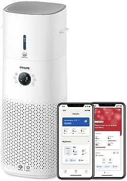 Purificateur d'air & Humidificateur 2-en-1 3000, HEPA, Blanc