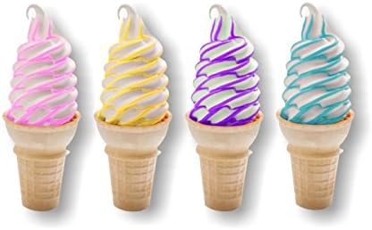 4 Flavor Burst Soft Serve 12" Cone Menu Board Sticker Decals (Series 2) for Ice Cream Truck Parlor Menu Sign Vinyl Decal Stickers ((4) 4.5"x 12")