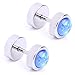 BodyJ4You 8PC Fake Ear Plugs Created-Opal Glitter Screw Stud Earring Surgical Steel Faux Gauges 0G Look