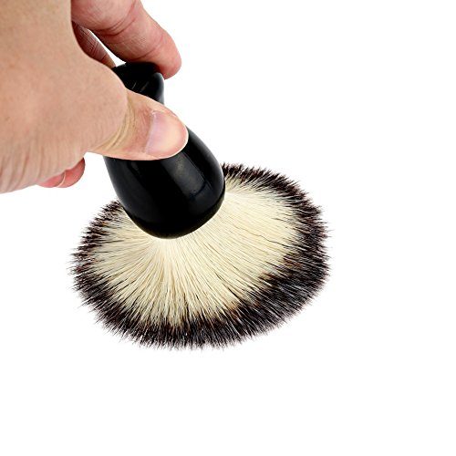Shaving Set 4IN1 Badger Hair Shaving Brush Acrylic Shaving Razor Stand Holder Shaving Soap Bowl Shaving Soap Shaving Frame Base Beard Cleaning Shelf Kit Shaving Brush Stand Tools for Men (Black) - Thumbnail 6