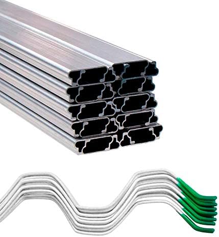 Jiggly Greenhouse Wire Kit 1" x 6.5' Aluminum Channel and 6.5' Steel Wire Jiggly Wire (20 of Each Pack)