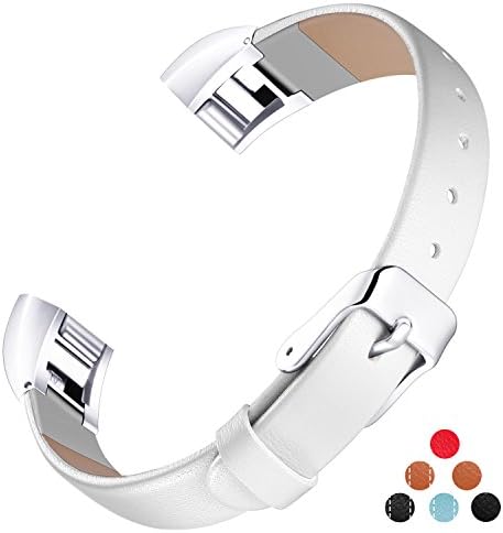 For Fitbit Alta HR and Alta Leather Bands, Konikit Classic Premium Genuine Leather Soft Slim Replacement Wristband Vintage Strap Accessories with Metal Buckle Clasp, Women Men