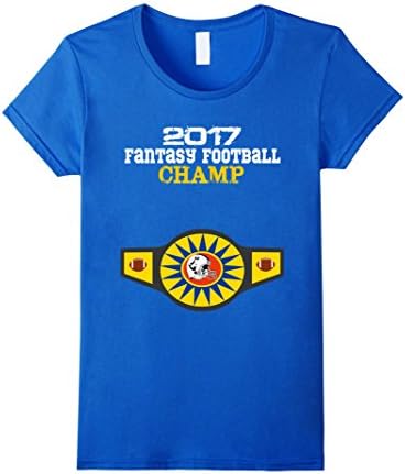 Womens OFFICIAL 2017 Fantasy Football Championship Belt T Shirt Large Royal Blue