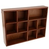 MagiDeal 10-Grid Wooden Wall Shelf Shadow Box Display Rack Shelf Storage Unit DIY
