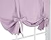 Deconovo Solid Color Rod Pocket Curtain Tie Up Curtains Small Window Curtains for Kids Room Pink Lavender 46W x 63L One Drape