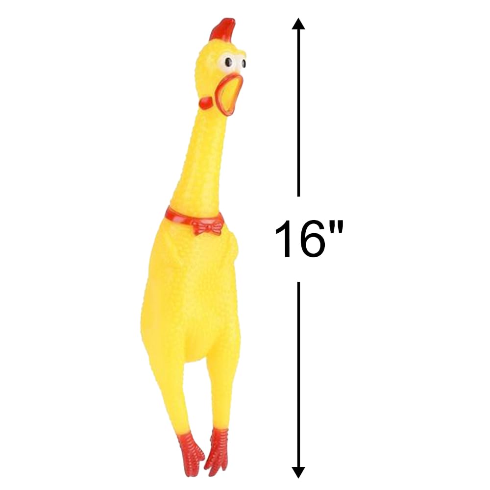 ArtCreativity Screaming Chicken Toys, Set of 4, Easter Party Favors, Hilarious Squeeze Toys in Assorted Colors, April Fools Pranks, Classic Gag Gifts for Kids and Adults, Noisemakers for Parties