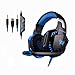 eTopxizu Lighting LED 3.5mm Stereo Over-Ear Gaming Headset with Mic for PC - Blue