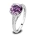 Psiroy Created Amethyst Solitaire Engagement Ring Band for Women