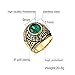VNOX Stainless Steel Manhattan College Ring with Green CZ Crystal for Mens Womens Graduation Gift,Size 11