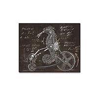 JGYJF Printed Canvas Steampunk Seahorse Mechanical Animal Decorative Wall Art for Kids Kitchen Wall Paint Print Decor for Home 20x16 Inch