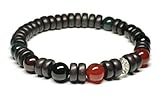 Unisex/Mens Gemstone Bracelet to help ease Depression, Anxiety, Stress with Carnelian, Garnet, Bloodstone, Black Onyx, Citrine, Positive Crystal Energy, Holistic Jewelry