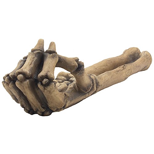 Bone Chilling Skeleton Arm and Hand Incense Stick Holder Display Stand Figurine for Scary Halloween Decorations or Medieval Art & Gothic Home Decor Aromatherapy Incense Burners As Spooky Fantasy Gifts