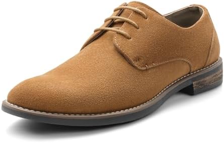 Bruno Marc Men's URBAN-08 Tan Suede Leather Lace Up Oxfords Shoes