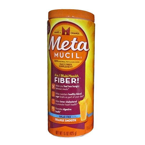 UPC 037000740841, Metamucil Daily Fiber Supplement, 100% Natural Psyllium Husk, Orange Smooth Sugar Free Fiber Powder, 72 Doses