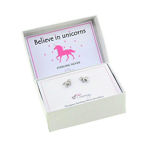 925 sterling silver unicorn stud earrings gift boxed