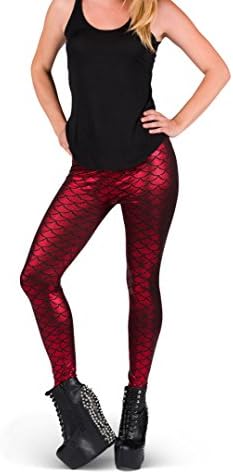 Majestic Mermaid Leggings By Online Legging Store (XL, Red)