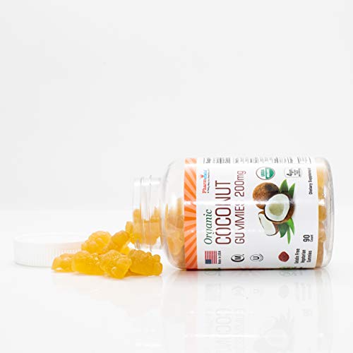 Organic Coconut Gummies 200mg Gluten Free, Fiber Rich, Vegan Gummies