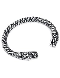 Asgard grande & Chunky   Peltre Viking Dragon Head Pulsera   como se ha visto en Temporada 2 de Vikingos.